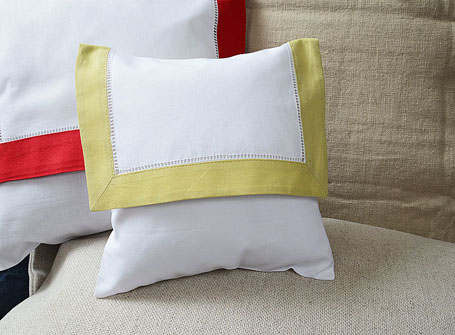 Mini Hemstitch Baby Envelope Pillows 8x8" Chardonnay color